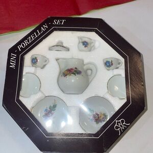 Vintage Reutter 9 pc Mini Doll House Coffee Set Made in Germany in original box
